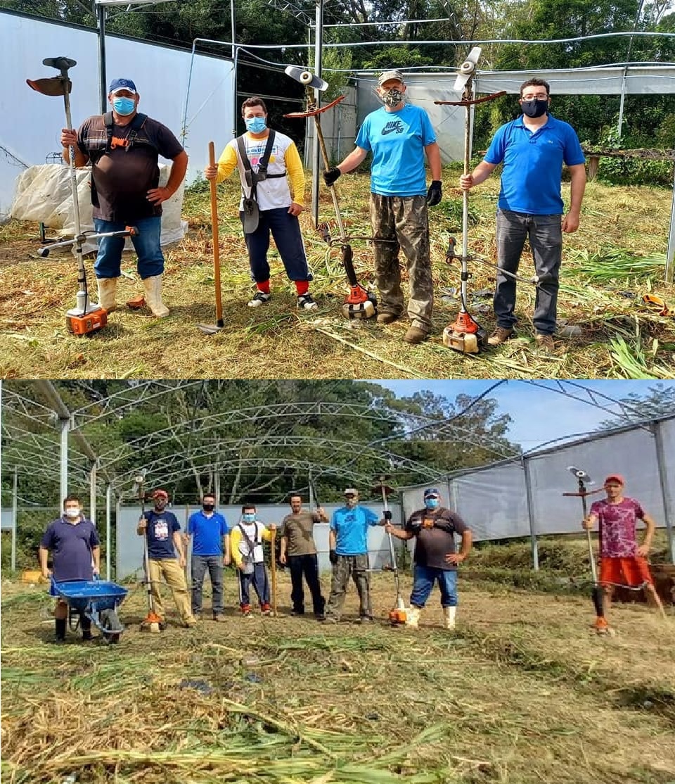 Fico feliz em poder contribuir para que este e outros espaços que estão precisando de manutenção possa servir a minha comunidade e contribuir com o projeto espaço de tecnologia rurais, produção e saberes da agricultura familiar da secretaria de agricultura desenvolvimento rural e turismo de Morro Redondo. Que possamos colher grandes frutos com este projeto.